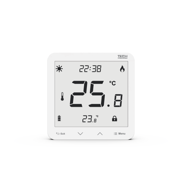 TECH 78 Termostat EU-297 V3 izbový regulátor, 2 - stav, BIELY