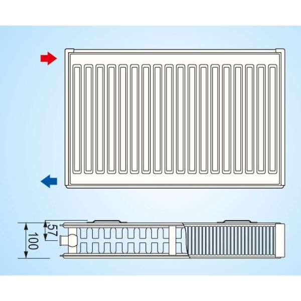 Radiátor KORAD SK 22K 400x  400     252W 2xDrziak (vodt)