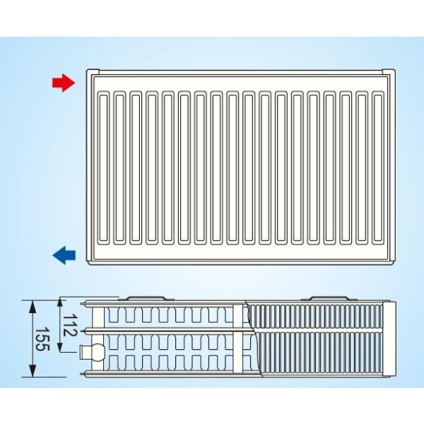 Radiátor KORAD SK PLAN 33K 300x  900      2xDrziak (vodt)